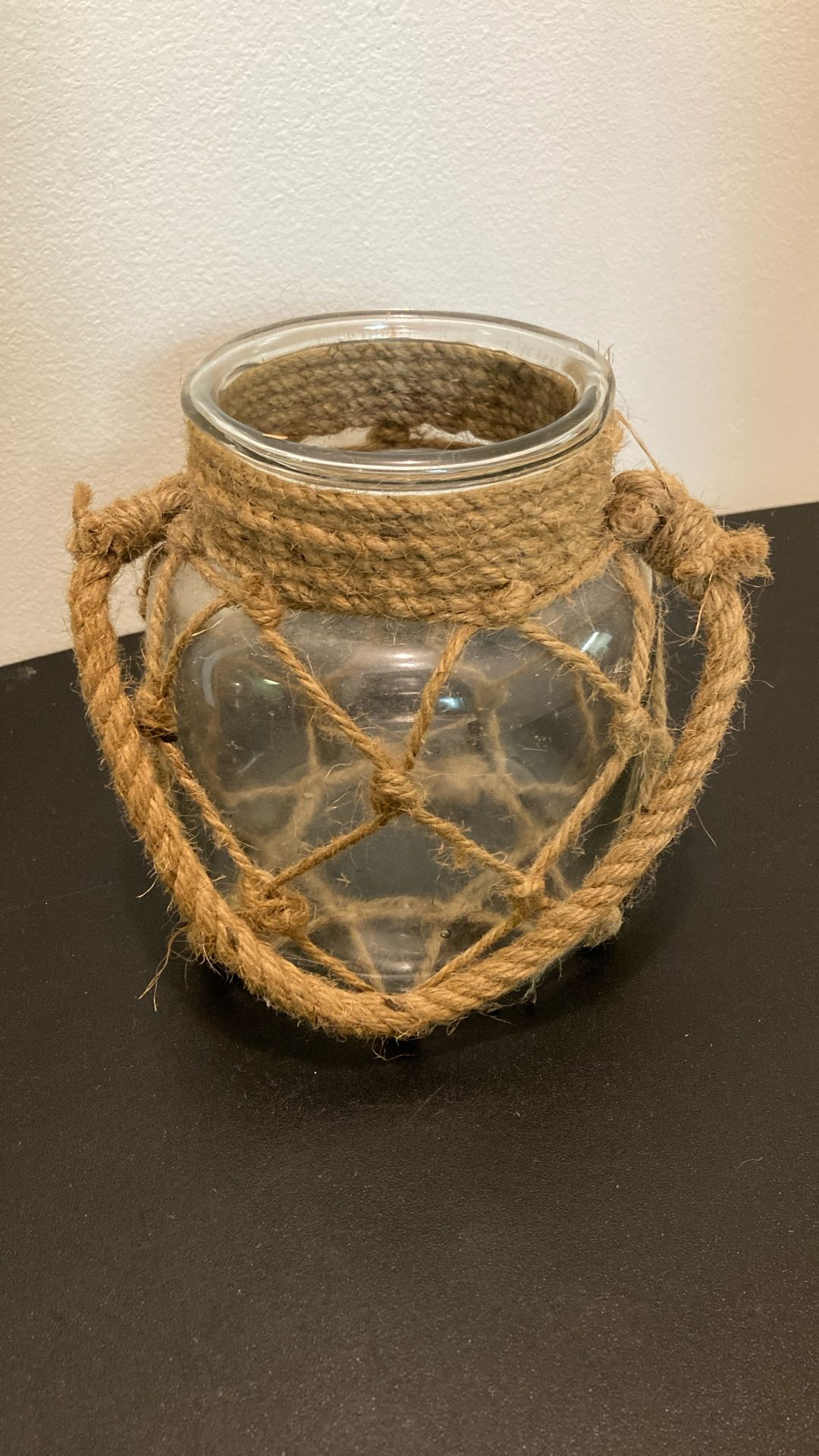 Rope glass beach themed candle holder