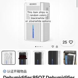 Dehumidifier,95OZ Dehumidifier for Home 1000 Sq.Ft - Quiet with Auto Shut Of