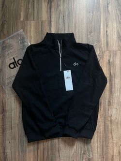 Alo Yoga Accolade 1/4 Zip Pullover Sweatshirt Black Size M