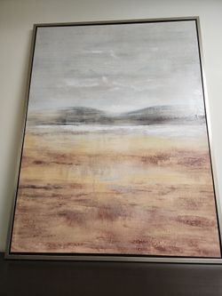Oversized Neutral Abstract Canvas Wall Art | Textured Framed Modern Artwork | 38.5x50