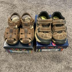 Toddler Boy’s Stride Rite Sneakers And Sandals - Size 8 Wide And 8 XW