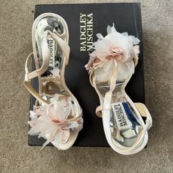 Badgley Mischka Blush Floral Heels – Never Worn – Bridal / Formal