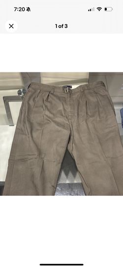 Polo Ralph Lauren Men's Pleated Cotton Pants Gray Button Zip Solid Regular