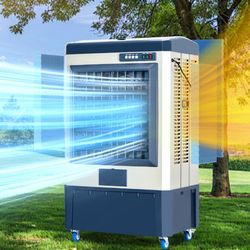 Evaporative Air Cooler, 200W Swamp Cooler, 8.8 Gal Water Tank Air Conditioner Portable, 3 Speed, 3 Ice Boxes for Indoor & Outdoor(Gray)  🔥brand new i