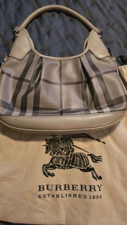 Burberry checker beige shoulder handbag w/wallet