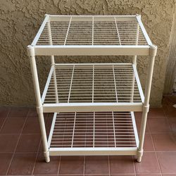 3 Tier Metal Shelf in White