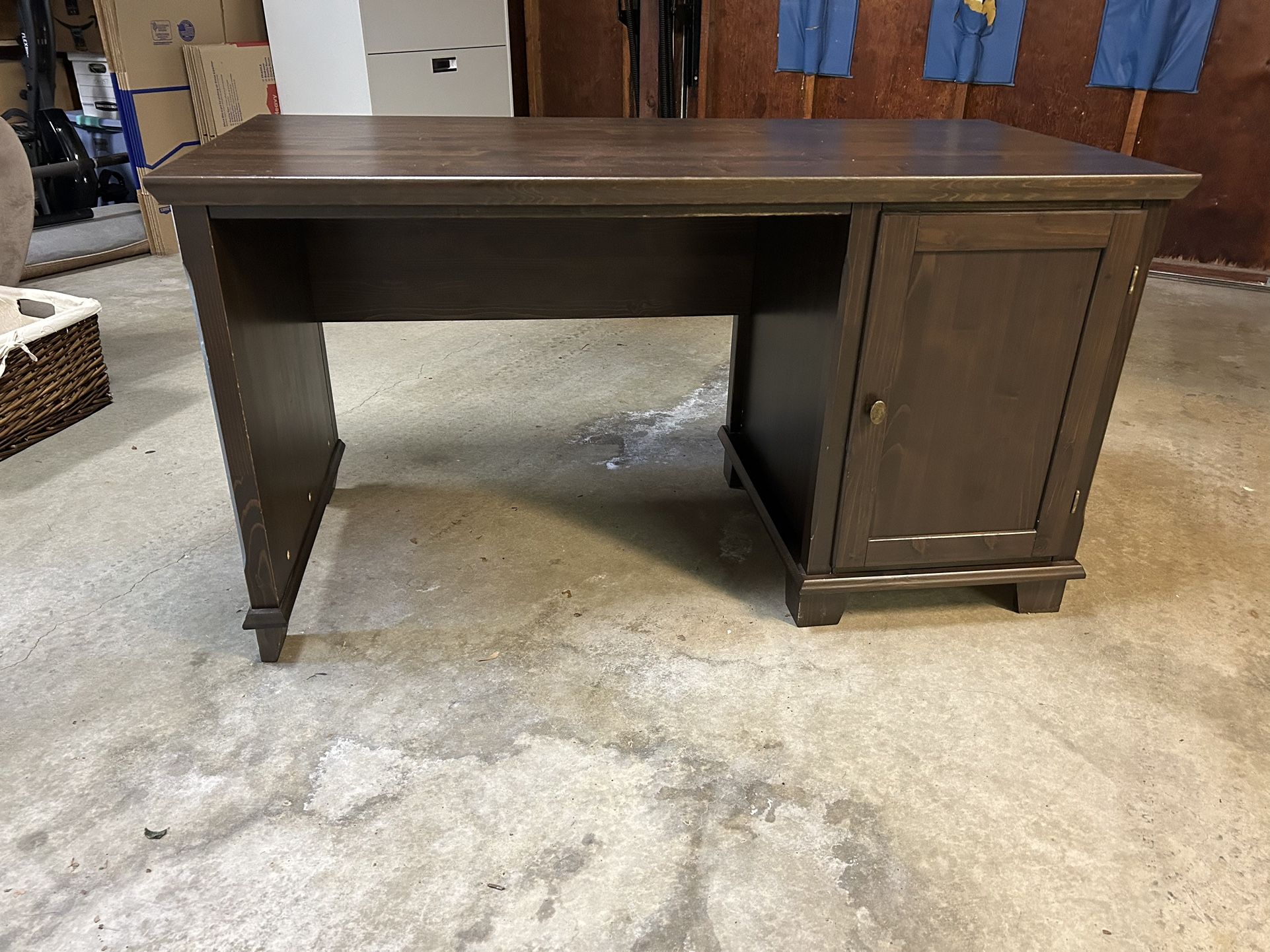 Solid Wood Desk With Cupboard/Slide-out Trays, Stylish/Cute!
