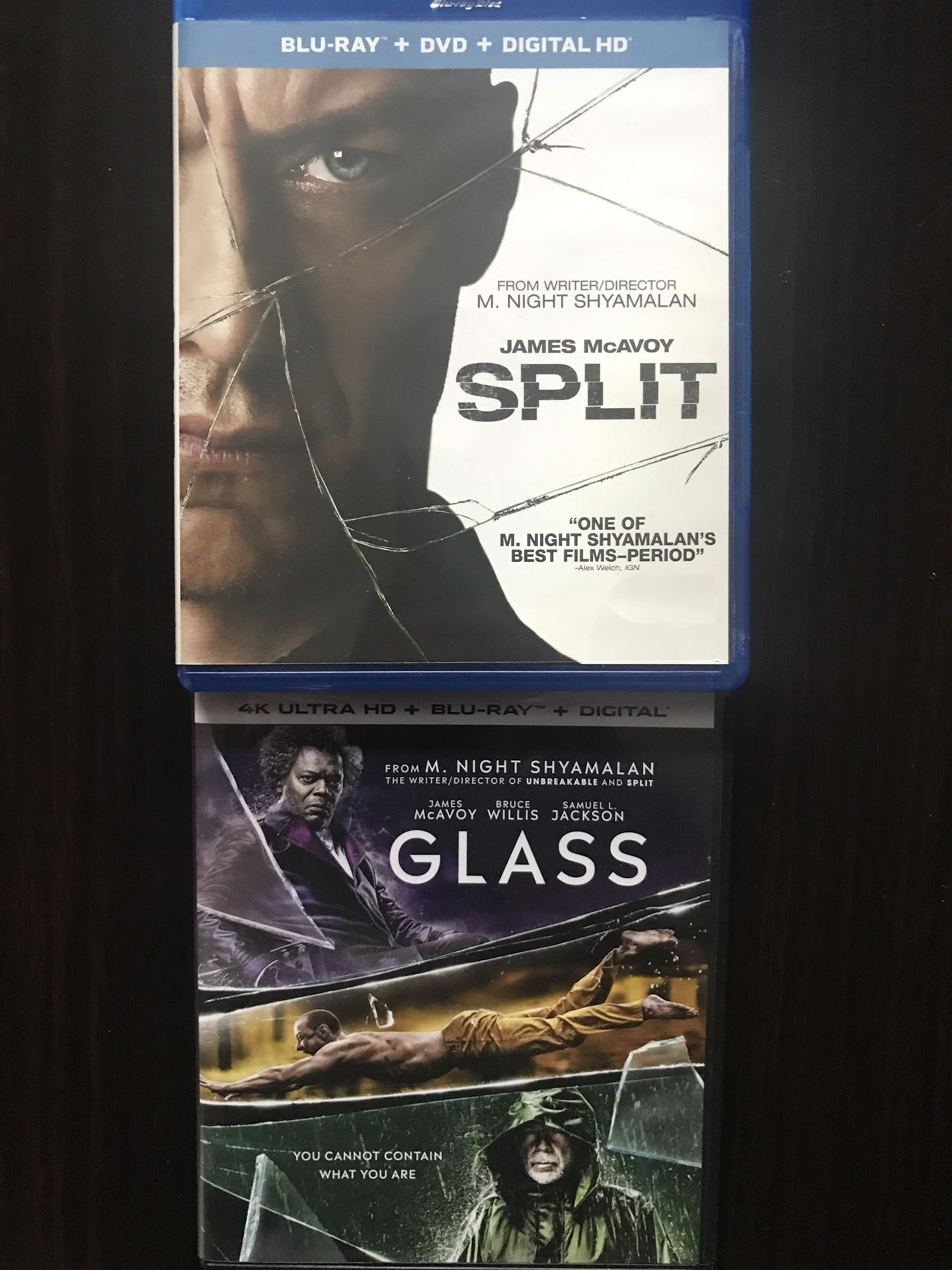 Split and Glass in Blu-ray all for $20, Disney marvel Harry Potter the Star Wars movies Bluray and dvd collectibles