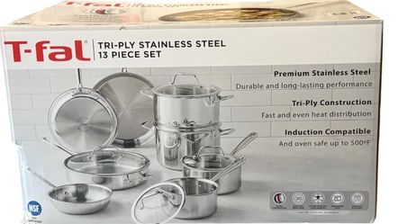 T-fal Tri-Ply 13-piece Stainless Steel Cookware Set