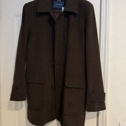 Men’s Cole Haan Brown Wool Blend Coat Jacket Size M
