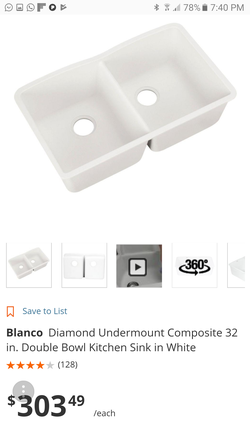 BLANCO Undermount Composite Sink 32"