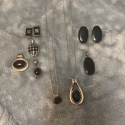 Sterling Silver And Black Onyx 
