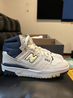 New Balance Lifestyle 650R Sea Salt White Navy Court Shoe BB650RVN Men Sz 5 RARE