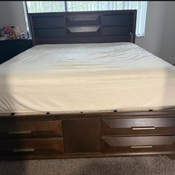 King mattress with bed frame