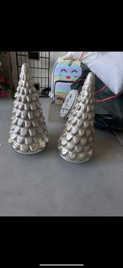 Christmas Decorations Tree Glass Big Size Silver 