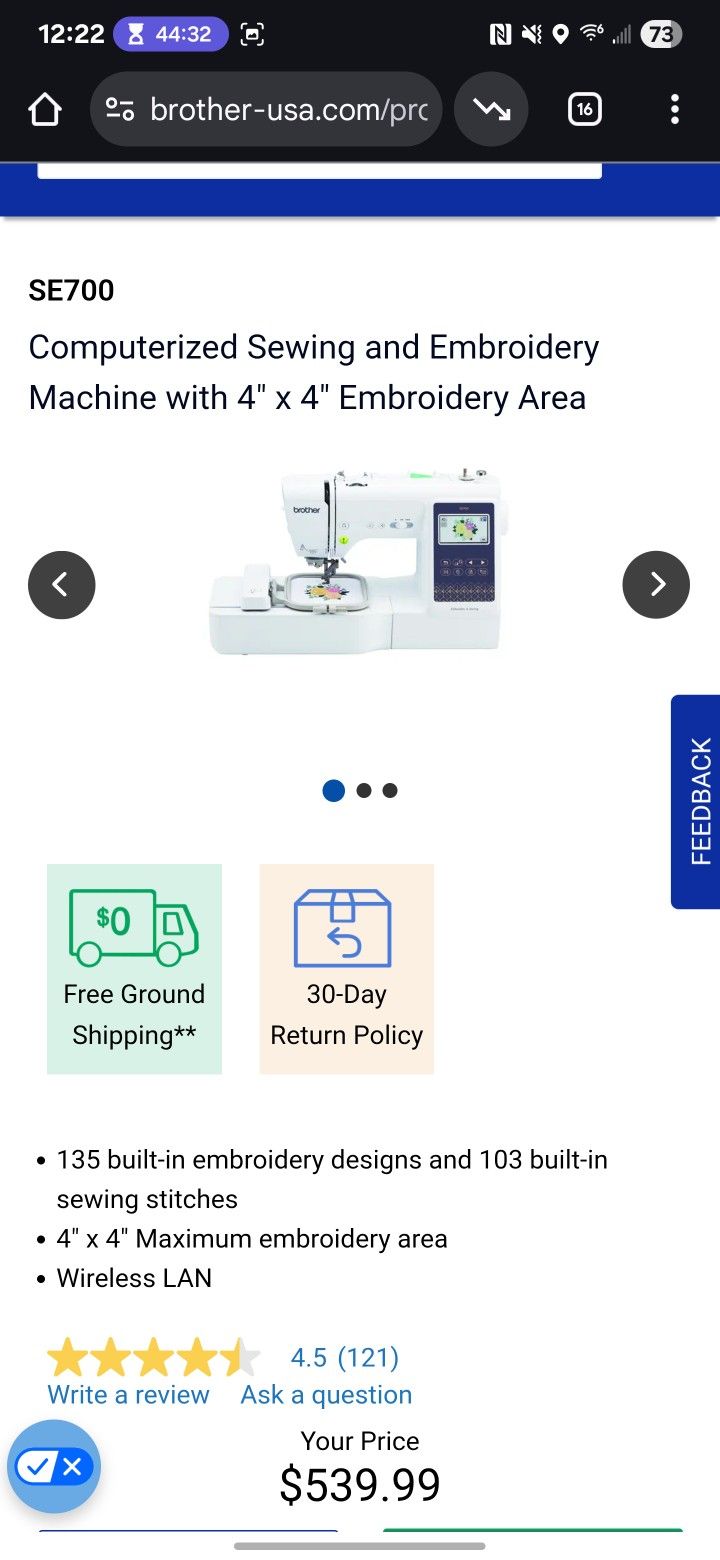 Brother embroidery machine sell/trade