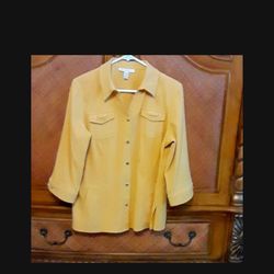 Velvet like fabric can be worn as a jacket size PL, By JM