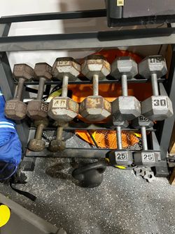 Rack and free weights