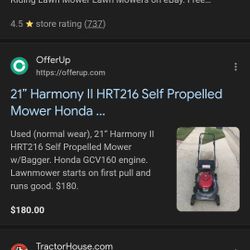Honda Harmony II Self Propelled Mower