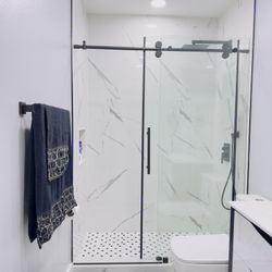 SALE ~ Modern Frameless Sliding Glass Shower Doors