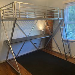 Twin Bunk Bed with Desk