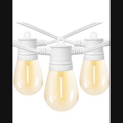 SUNTHIN White Outdoor String Lights, 96FT White Patio Lights with 32 Shatterproof LED Bulbs for Garden, Backyard, Porch, Cafe, Deck, Wedding, Party, G