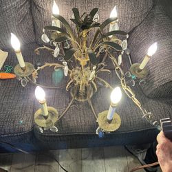 Vintage Bronze Chandelier 