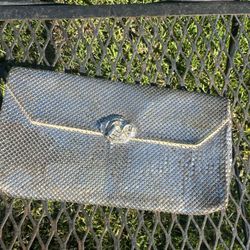 Timeless Glamour: Vintage 1960s Silver Mesh Cocktail Clutch Purse