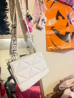 White Quilted Crossbody Bag with Adjustable Strap