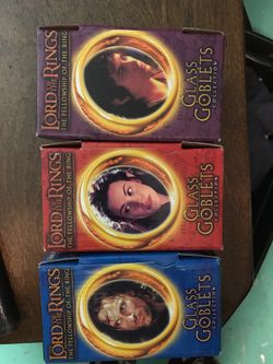 From the Lord of the rings in the fellowship of the ring glass goblets collection I have three of them