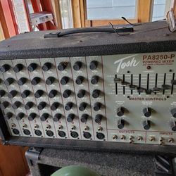 Tosh Powered Amp Mixer With Two DJ12 Gem Sound Speakers- DJ Rig