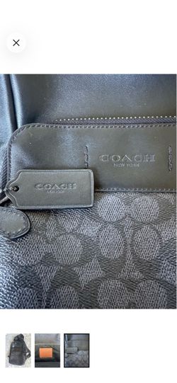 Coach men’s black signature canvas and leather crossbody