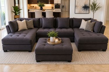 Modern Oversized Sectional w/ Matching Ottoman