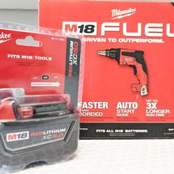 M18 Milwaukee FUEL Drywall Screwgun + XC 5.0 Battery Pack 