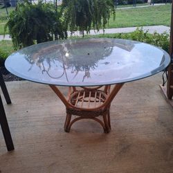 42 inch beveled  glass patio table