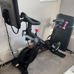 Peloton Bike, Cycle Shoes & Floor mat