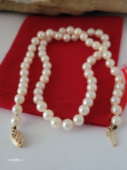 Freshwater Pearl Necklace with Solid 14K Yellow Gold Clasp!/ Collar de Perlas con Broche de Oro de 14K! 👌🎁Post Tags: Collar de Oro