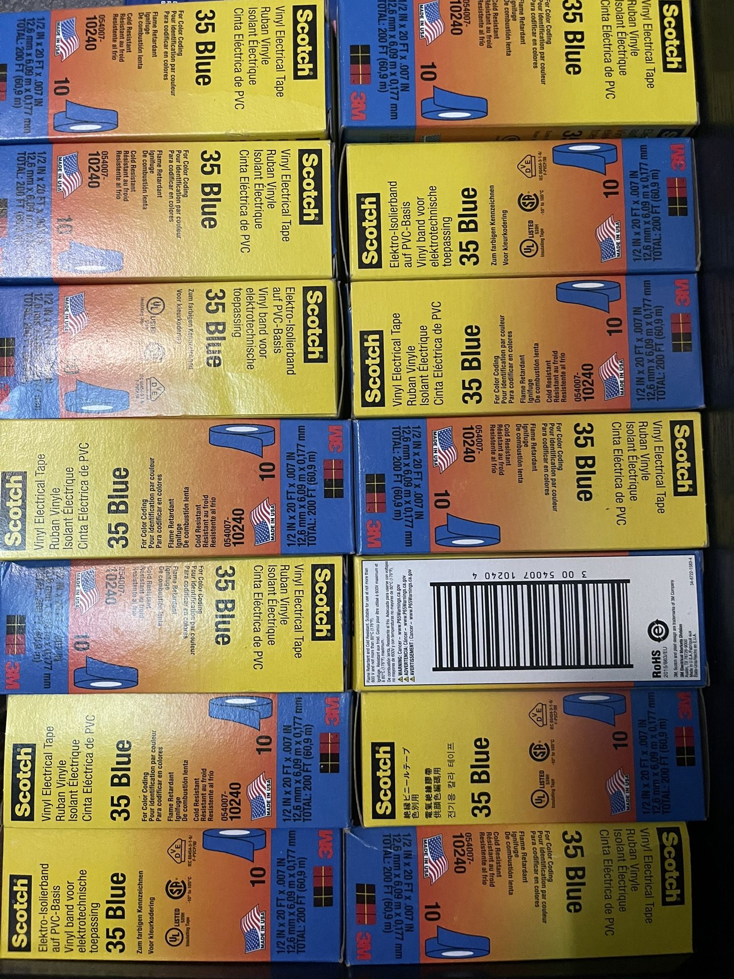 Scotch Vinyl Color Coding Electrical Tape 35, Blue, 1/2 in x 20 ft, PVC Insulation Tape for Phase Identification, Flame-Retardant, Weather-Resistant,