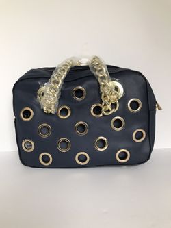 Art Bag with Golden Metal Holes Bag
