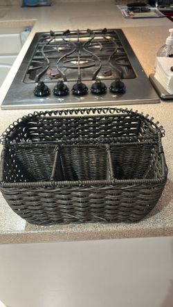 Brown Wicker Utensil Holder - NEW