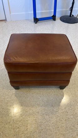 Ethan Allen leather ottoman