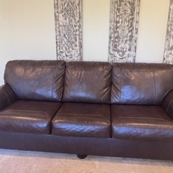 2 genuine leather full size couches