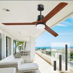 Ceiling Fans with Lights,60" Indoor and Outdoor Ceiling Fan with Remote Control