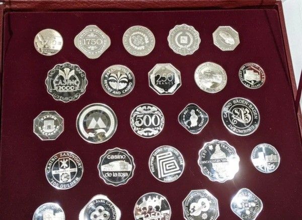 Sterling Silver Casino Tokens Set Of 25