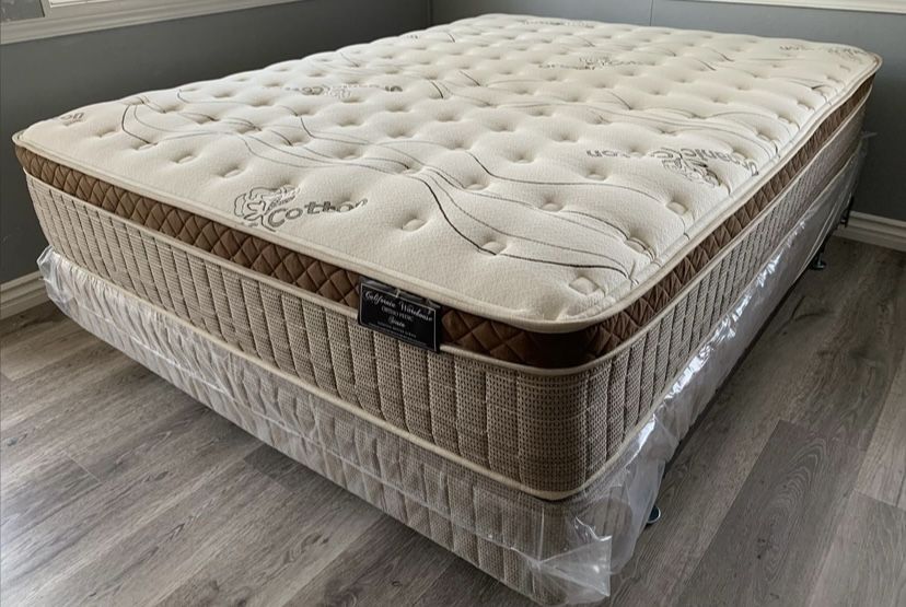King Organic Cloud Edition Europillow Top 12inch Matres Andboxspring!!