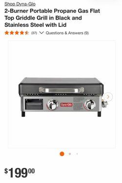 Dyna-Glo 2-Burner Portable Propane Gas Flat Top Griddle Grill in Black and Stainless