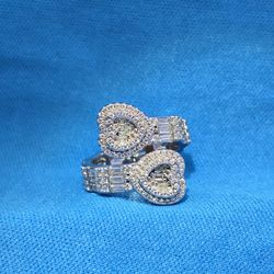 Moissanite 2.51 ctw  Two Little Heart Ring 