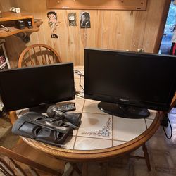 2 Samsung tvs 19’inch and 24’ inch