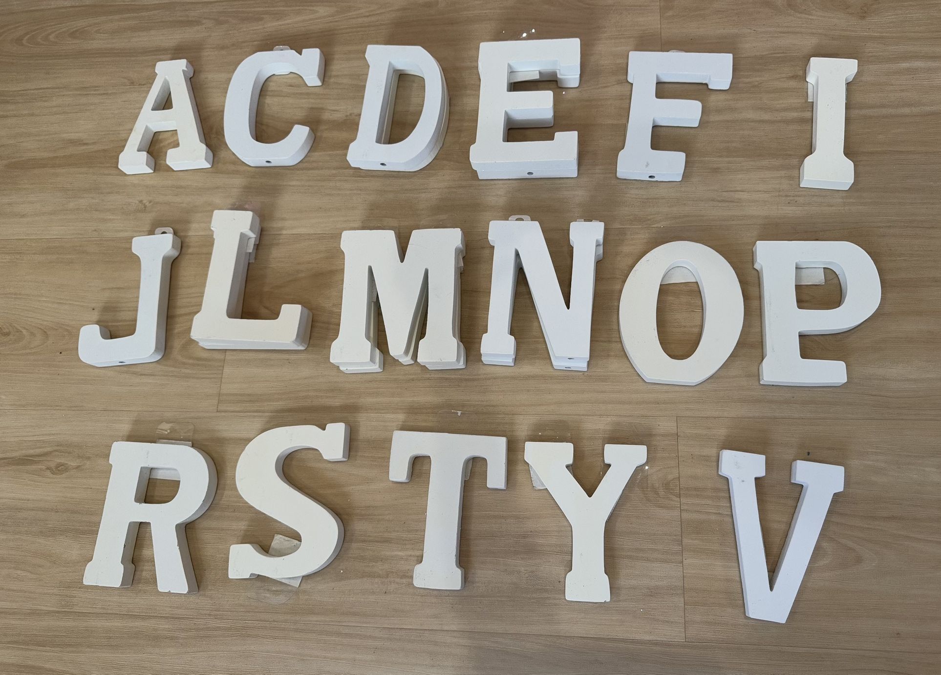 Wooden White Decorative Block Letters - New!