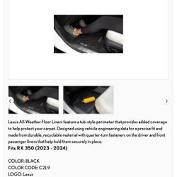 Lexus RX 350 All Weather Floor Liners (2023–2024) – Genuine OEM
